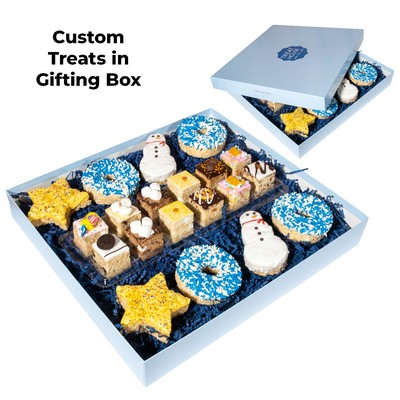Deluxe gift box includes 12 handmade marshmallow crispy rice treats and 8 hand-dipped shapes