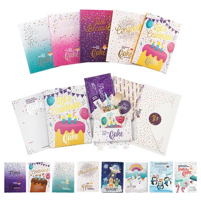 Send a greeting card that turns into a celebration cake in minutes—just add water.